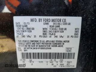 2015 Ford Edge Titanium z VIN 2FMTK3K91FBB52506, wystawiony jako Copart lot #84192474 z przebiegiem 136 437 mil mil oraz Nie do naprawy • Non repairable. Historia ofert i sprzedaży dostępna na DreamBid. Obrazek 14.