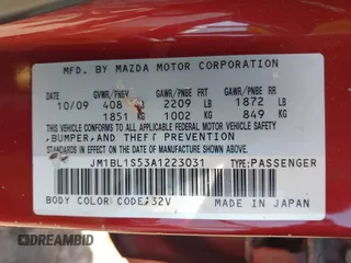 2010 Mazda 3 S Grand Touring with VIN JM1BL1S53A1223031, listed as a IAAI auction lot 42002398 with 161,501 mi miles and . Bid and sale history available at carsss.com. Image 9.