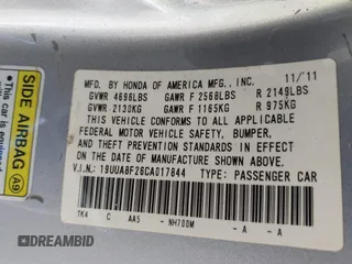 2012 Acura TL Auto z VIN 19UUA8F26CA017844, wystawiony jako IAAI lot #42253327 z przebiegiem Nie podano mil oraz . Historia ofert i sprzedaży dostępna na DreamBid. Obrazek 9.