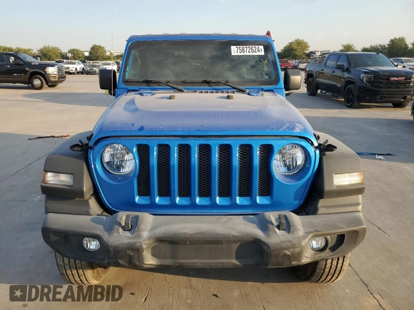 2021 Jeep Wrangler Sport S with VIN 1C4GJXAN0MW790739, listed as a Copart auction lot 75872624 with Not Provided miles and Salvage Title. Bid and sale history available at DreamBid. Image 5.