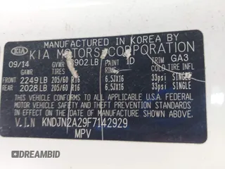 2015 Kia Soul with VIN KNDJN2A29F7142929, listed as a IAAI auction lot 41901611 with Not Provided miles and . Bid and sale history available at DreamBid. Image 9.