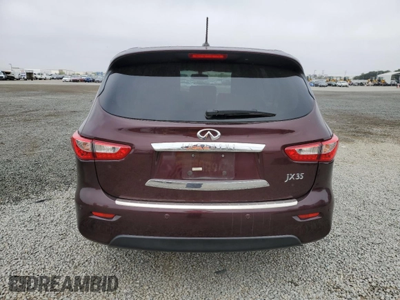 2013 Infiniti JX35 with VIN 5N1AL0MM7DC315533, listed as a Copart auction lot 56248185 with 136,981 mi miles and Salvage Title. Bid and sale history available at DreamBid. Image 6.