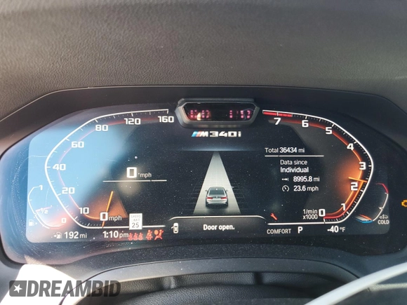 2022 BMW 3 Series M340i with VIN 3MW5U7J05N8C26465, listed as a Copart auction lot 45875905 with 36,434 mi miles and Salvage Title. Bid and sale history available at carsss.com. Image 9.