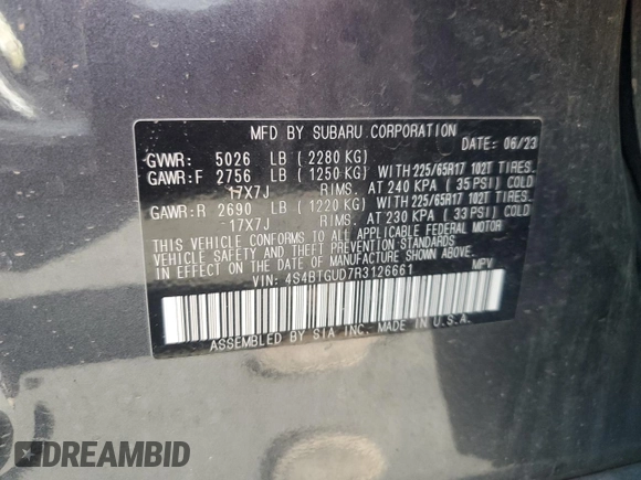 2024 Subaru Outback Wilderness z VIN 4S4BTGUD7R3126661, wystawiony jako Copart lot #53513605 z przebiegiem 15 589 mil mil oraz Szkoda całkowita • Salvage title. Historia ofert i sprzedaży dostępna na DreamBid. Obrazek 13.