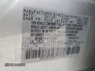 2019 Nissan Sentra SV with VIN 3N1AB7AP4KY343067, listed as a Copart auction lot 48416705 with 49,731 mi miles and Salvage Title. Bid and sale history available at carsss.com. Image 15.