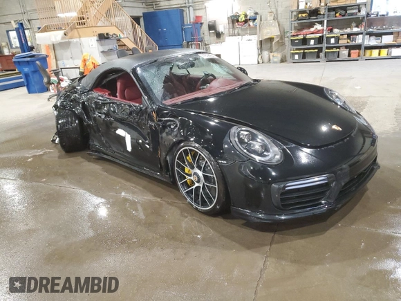 2019 Porsche 911 Turbo S with VIN WP0CD2A9XKS144611, listed as a Copart auction lot 77636924 with 62,657 mi miles and Salvage Title. Bid and sale history available at carsss.com. Image 4.