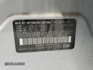 2023 Mitsubishi Mirage ES with VIN ML32FUFJ5PHF05662, listed as a Copart auction lot 53632475 with 21,861 mi miles and Salvage title. Bid and sale history available at DreamBid. Image 12.