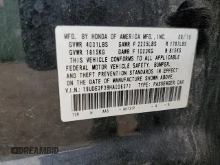 2017 Acura ILX z VIN 19UDE2F39HA006371, wystawiony jako Copart lot #54427655 z przebiegiem 36 227 mil mil oraz Szkoda całkowita • Salvage title. Historia ofert i sprzedaży dostępna na DreamBid. Obrazek 12.