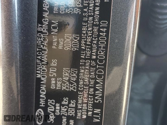 2024 Genesis GV70 3.5T Sport with VIN 5NMMCDTC0RH004410, listed as a Copart auction lot 89239005 with 10,096 mi miles and Salvage Title. Bid and sale history available at carsss.com. Image 13.