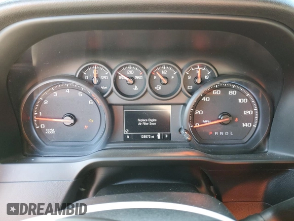 2020 Chevrolet Silverado 1500 Custom with VIN 1GCPWBEF5LZ176600, listed as a Copart auction lot 74396324 with 128,673 mi miles and Salvage Title. Bid and sale history available at carsss.com. Image 9.