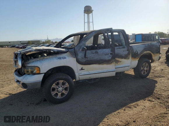 2005 Dodge Ram 2500 SLT with VIN 3D7KS28C25G842795, listed as a Copart auction lot 74001034 with 0 mi miles and Salvage Title. Bid and sale history available at carsss.com. Image 1.