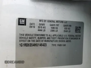 2017 Chevrolet Volt Premier with VIN 1G1RD6S54HU146423, listed as a Copart auction lot 50934045 with 115,814 mi miles and Salvage Title. Bid and sale history available at carsss.com. Image 14.