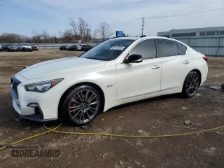 2018 Infiniti Q50 RED SPORT 400 with VIN JN1FV7AR2JM480539, listed as a Copart auction lot 49141695 with 81,523 mi miles and Salvage Title. Bid and sale history available at carsss.com. Image 1.