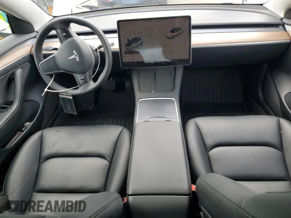 2023 Tesla Model 3 with VIN 5YJ3E1EA2PF569109, listed as a Copart auction lot 48527155 with 30,458 mi miles and Salvage Title. Bid and sale history available at carsss.com. Image 8.