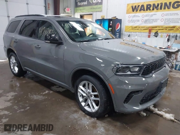 2024 Dodge Durango GT with VIN 1C4RDJDG4RC119643, listed as a IAAI auction lot 41942824 with 35,630 mi miles and . Bid and sale history available at DreamBid. Image 1.