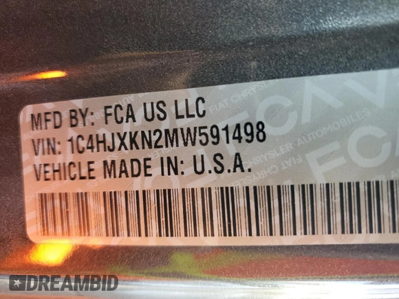2021 Jeep Wrangler Unlimited Sport with VIN 1C4HJXKN2MW591498, listed as a Copart auction lot 78276744 with 98,868 mi miles and Salvage title. Bid and sale history available at DreamBid. Image 15.
