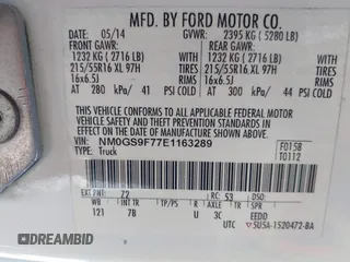 2014 Ford Transit Connect XLT z VIN NM0GS9F77E1163289, wystawiony jako IAAI lot #41997365 z przebiegiem 194 643 mil mil oraz . Historia ofert i sprzedaży dostępna na DreamBid. Obrazek 9.