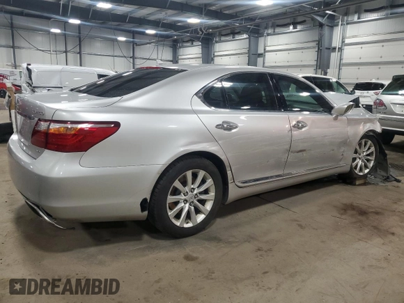 2010 Lexus LS 460 with VIN JTHCL5EF3A5007249, listed as a Copart auction lot 43432475 with 168,150 mi miles and Salvage title. Bid and sale history available at DreamBid. Image 3.