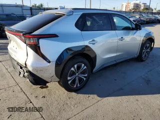 2023 Toyota bZ4X XLE with VIN JTMAAAAA8PA015784, listed as a Copart auction lot 56072755 with 21,387 mi miles and Salvage Title. Bid and sale history available at DreamBid. Image 3.