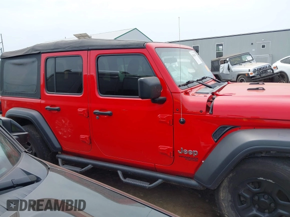 2018 Jeep Wrangler Unlimited Sport S z VIN 1C4HJXDG9JW169755, wystawiony jako IAAI lot #42686267 z przebiegiem 110 948 mil mil oraz . Historia ofert i sprzedaży dostępna na DreamBid. Obrazek 13.
