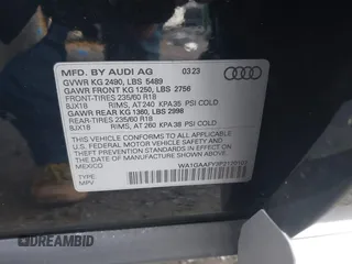 2023 Audi Q5 S line Premium with VIN WA1GAAFY3P2120107, listed as a IAAI auction lot 41298065 with 11,561 mi miles. Bid and sale history available at carsss.com. Image 9.