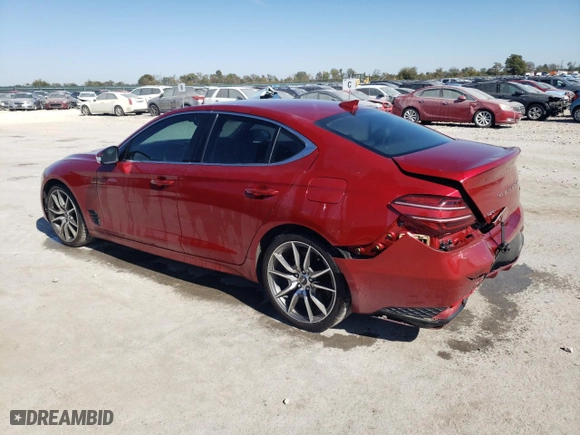2022 Genesis G70 3.3T with VIN KMTG54TE9NU093875, listed as a Copart auction lot 77020044 with 46,971 mi miles and Salvage Title. Bid and sale history available at carsss.com. Image 2.
