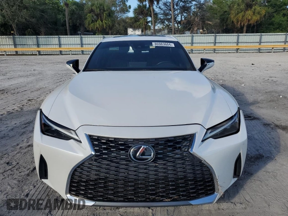 2022 Lexus IS with VIN JTHDA1D25N5118652, listed as a Copart auction lot 86983604 with 29,860 mi miles and Salvage Title. Bid and sale history available at carsss.com. Image 5.