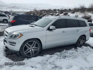 2015 Mercedes-Benz GL-Class GL 450 with VIN 4JGDF6EE3FA487362, listed as a Copart auction lot 45155455 with 87,748 mi miles and Salvage Title. Bid and sale history available at carsss.com. Image 1.