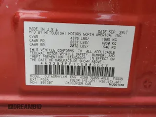 2012 Mitsubishi Galant ES with VIN 4A32B3FF1CE009682, listed as a Copart auction lot 52804575 with 166,472 mi miles and Salvage Title. Bid and sale history available at carsss.com. Image 12.