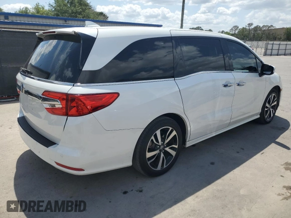2020 Honda Odyssey Elite with VIN 5FNRL6H99LB063690, listed as a Copart auction lot 51225435 with 70,721 mi miles and Salvage Title. Bid and sale history available at DreamBid. Image 3.