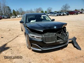2020 BMW 7 Series 740i with VIN WBA7T2C07LCD79725, listed as a Copart auction lot 48498255 with 57,580 mi miles and Salvage title. Bid and sale history available at DreamBid. Image 10.