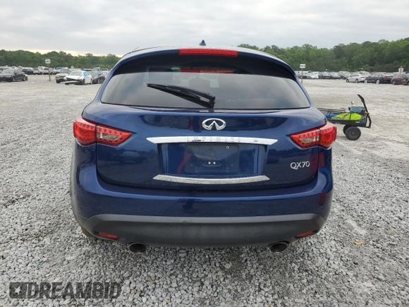 2016 Infiniti QX70 with VIN JN8CS1MU0GM671928, listed as a Copart auction lot 54887775 with 163,054 mi miles and Salvage title. Bid and sale history available at DreamBid. Image 6.