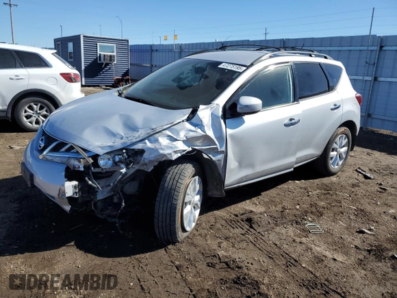 2013 Nissan Murano SV with VIN JN8AZ1MW1DW317095, listed as a Copart auction lot 47275195 with 135,666 mi miles and Salvage Title. Bid and sale history available at carsss.com. Image 1.