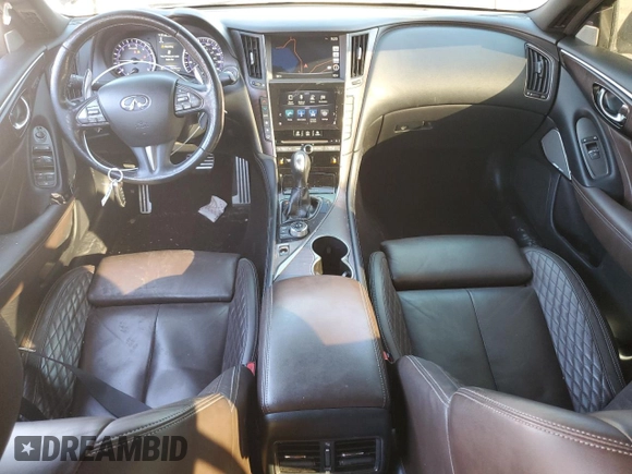 2017 Infiniti Q50 Red Sport 400 with VIN JN1FV7APXHM850287, listed as a Copart auction lot 47185255 with 72,703 mi miles and Salvage title. Bid and sale history available at DreamBid. Image 8.