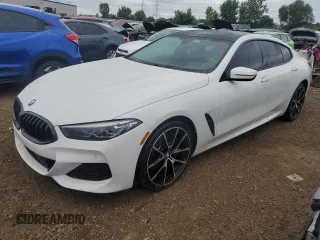 2021 BMW 8 Series 840i with VIN WBAGV4C08MCF11592, listed as a Copart auction lot 65170264 with 63,929 mi miles and Salvage Title. Bid and sale history available at carsss.com. Image 1.