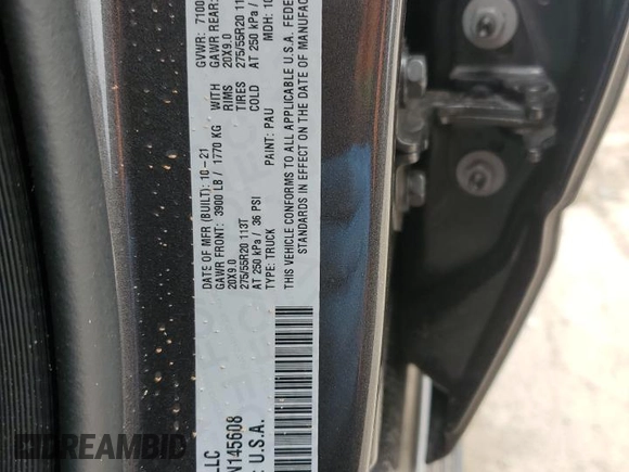 2022 Ram 1500 Big Horn z VIN 1C6SRFBT3NN145608, wystawiony jako Copart lot #47958225 z przebiegiem 51 134 mil mil oraz Szkoda całkowita • Salvage title. Historia ofert i sprzedaży dostępna na DreamBid. Obrazek 13.