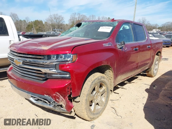 2021 Chevrolet Silverado 1500 High Country with VIN 3GCUYHET8MG141704, listed as a IAAI auction lot 41635846 with 50,425 mi miles. Bid and sale history available at carsss.com. Image 2.