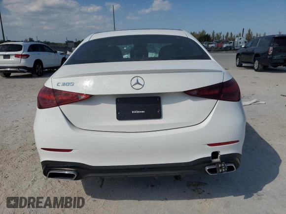 2022 Mercedes-Benz C 300 with VIN W1KAF4GB8NR047934, listed as a Copart auction lot 48605975 with 37,096 mi miles and Non Repairable. Bid and sale history available at DreamBid. Image 6.