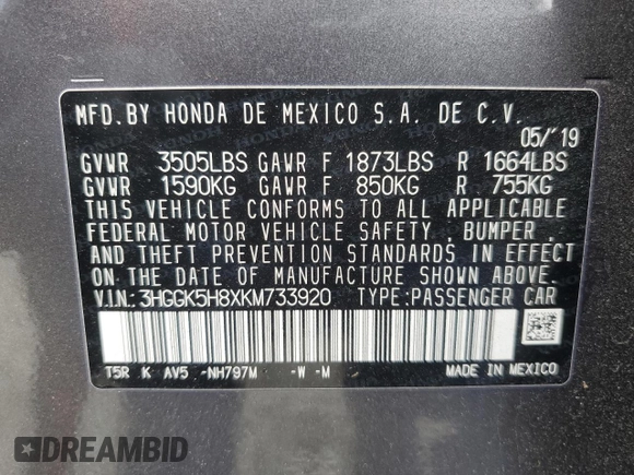 2019 Honda Fit EX with VIN 3HGGK5H8XKM733920, listed as a Copart auction lot 49817885 with 73,269 mi miles and Salvage title. Bid and sale history available at DreamBid. Image 14.