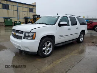 2012 Chevrolet Suburban LTZ with VIN 1GNSCKE08CR301286, listed as a Copart auction lot 45987595 with 213,381 mi miles and Salvage Title. Bid and sale history available at carsss.com. Image 1.