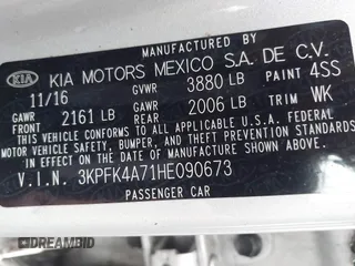 2017 Kia Forte LX with VIN 3KPFK4A71HE090673, listed as a IAAI auction lot 41504905 with 148,388 mi miles. Bid and sale history available at carsss.com. Image 9.
