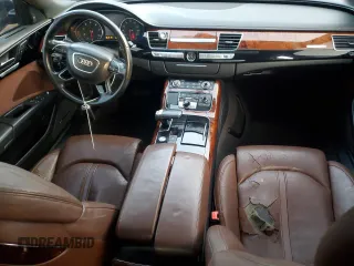 2012 Audi A8 with VIN WAURVAFD0CN025493, listed as a Copart auction lot 86454994 with 142,779 mi miles and Salvage Title. Bid and sale history available at DreamBid. Image 8.