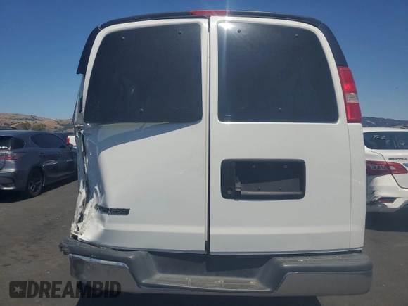 2019 Chevrolet Express Passenger LT with VIN 1GAZGPFG4K1252856, listed as a Copart auction lot 57459135 with 159,676 mi miles and Salvage title. Bid and sale history available at DreamBid. Image 6.