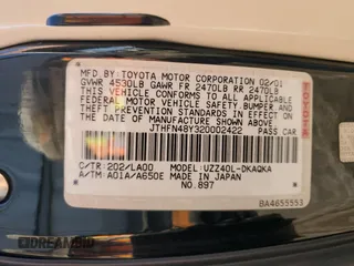 2002 Lexus SC 430 with VIN JTHFN48Y320002422, listed as a Copart auction lot 57104945 with 147,745 mi miles and Clean Title. Bid and sale history available at DreamBid. Image 12.