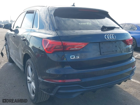 2020 Audi Q3 S line Premium Plus with VIN WA1EECF30L1105527, listed as a IAAI auction lot 41336600 with 48,457 mi miles. Bid and sale history available at carsss.com. Image 3.