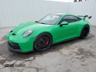 2022 Porsche 911 GT3 with VIN WP0AC2A92NS268077, listed as a Copart auction lot 88943885 with 14,079 mi miles and Salvage Title. Bid and sale history available at carsss.com. Image 1.