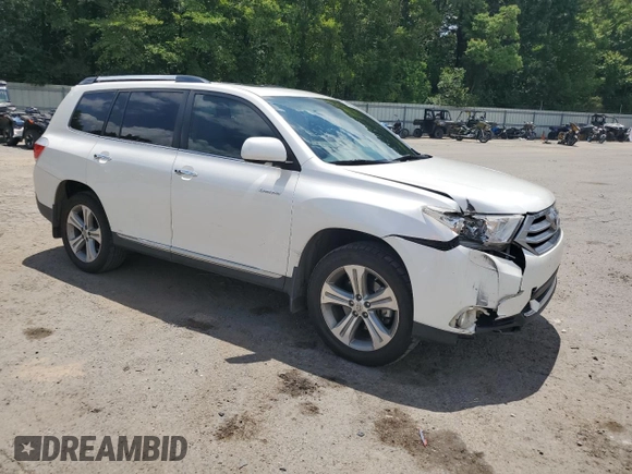 2012 Toyota Highlander Limited with VIN 5TDYK3EH0CS052470, listed as a Copart auction lot 62135025 with 136,043 mi miles and Salvage title. Bid and sale history available at DreamBid. Image 4.