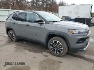 2022 Jeep Compass (RED) Edition with VIN 3C4NJDCB9NT169032, listed as a Copart auction lot 47925455 with 29,915 mi miles and Salvage title. Bid and sale history available at DreamBid. Image 4.