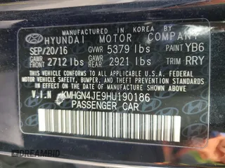 2017 Genesis G80 3.8L with VIN KMHGN4JE9HU190186, listed as a Copart auction lot 78520824 with 187,490 mi miles and Salvage Title. Bid and sale history available at carsss.com. Image 12.