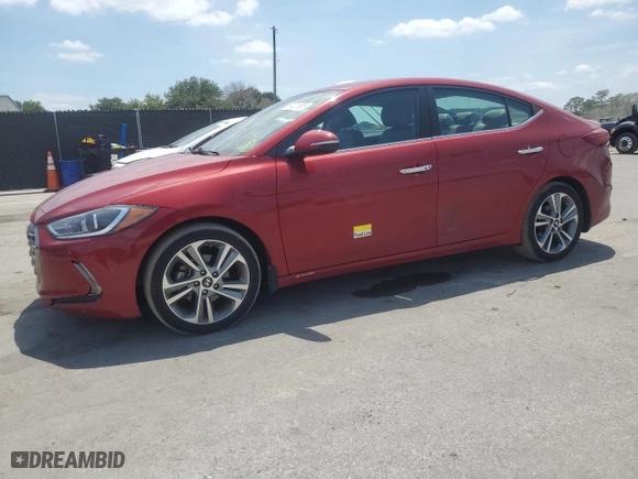 2017 Hyundai Elantra SE with VIN KMHD84LF1HU263695, listed as a Copart auction lot 54010605 with 43,259 mi miles and Salvage Title. Bid and sale history available at carsss.com. Image 1.